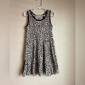 Place Black and White Leopard Print Kids Sleeveless Dress size 5/6